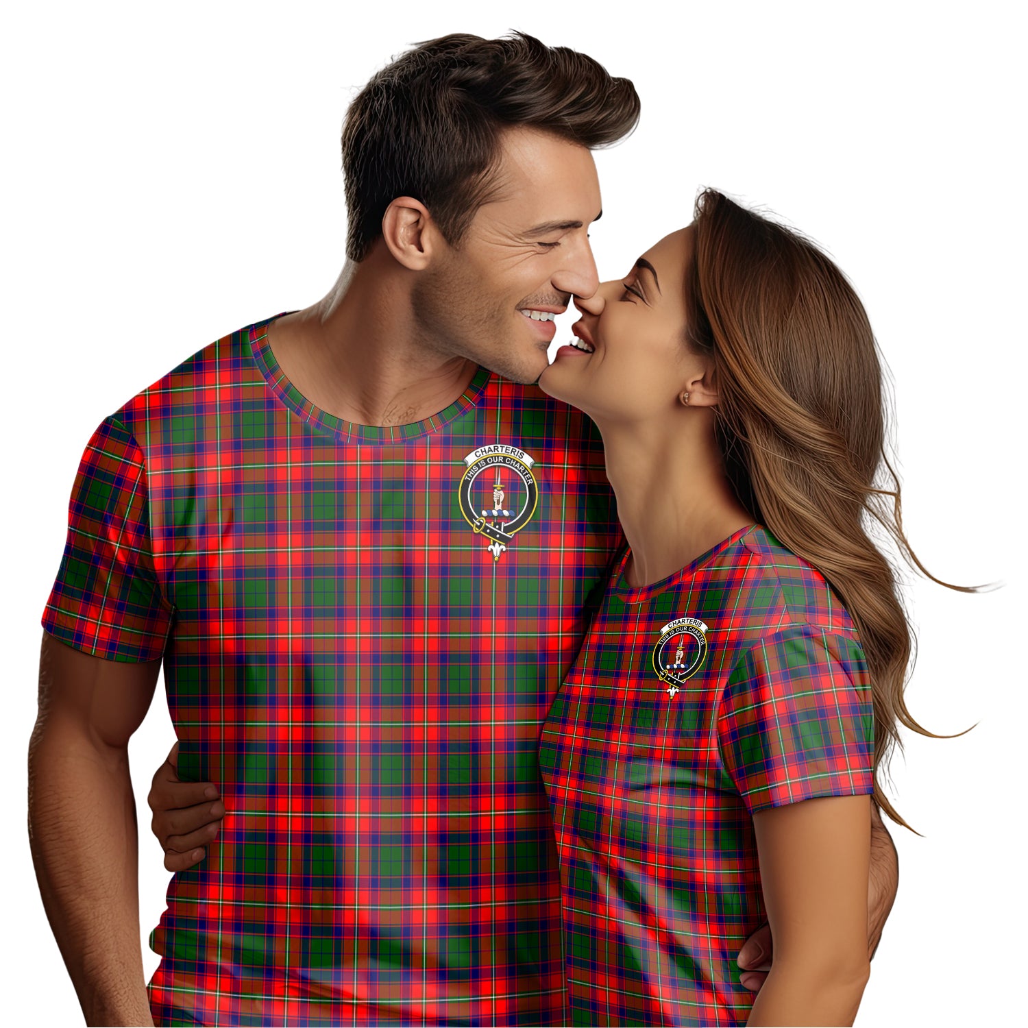 Charteris Tartan T-Shirt with Family Crest - Tartan Vibes Clothing