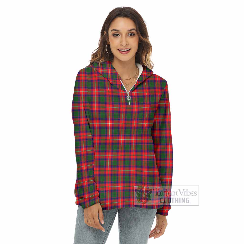 Charteris Tartan Women's Borg Fleece Hoodie with Half Zip - Tartan Vibes Clothing