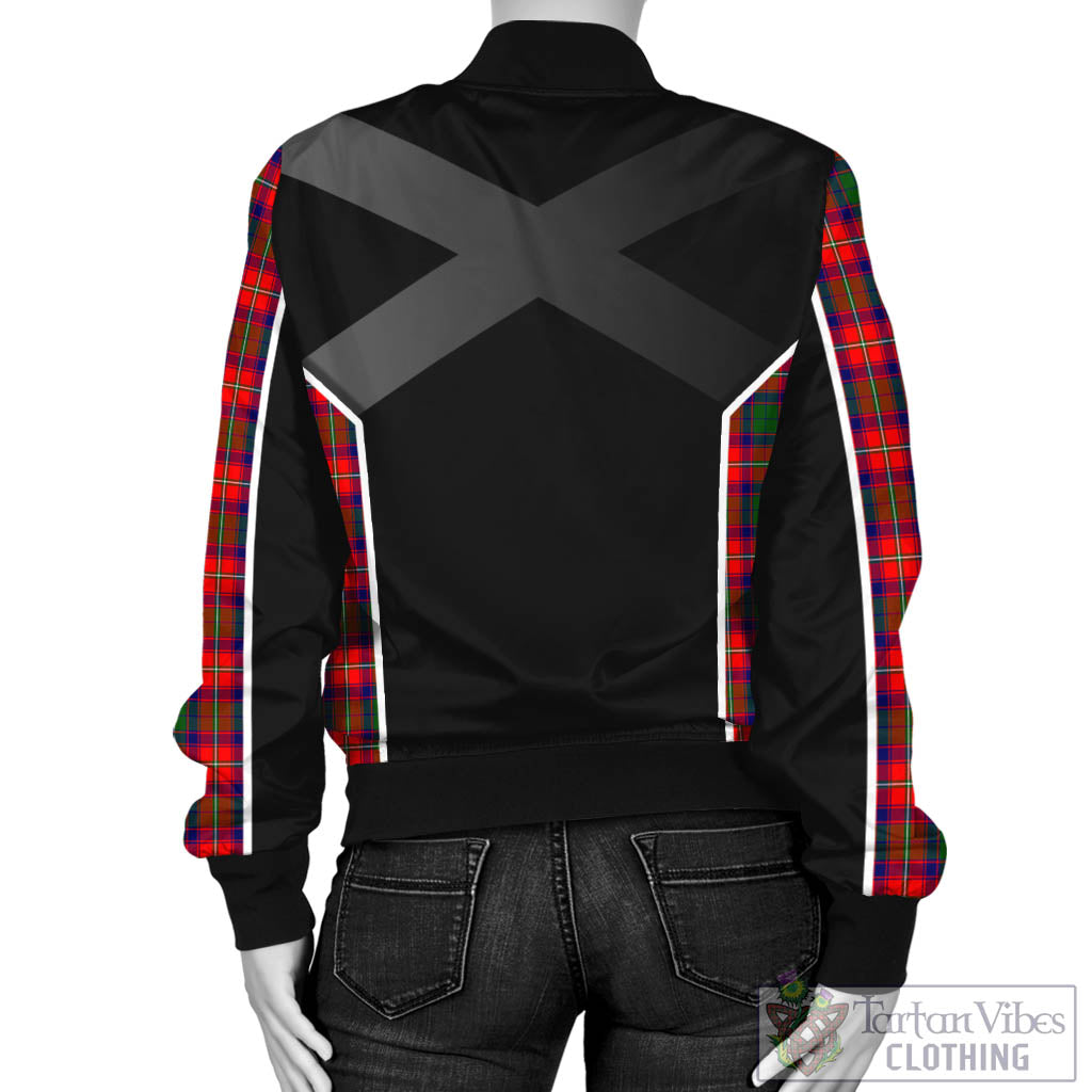 Tartan Vibes Clothing Charteris Tartan Bomber Jacket with Family Crest and Scottish Thistle Vibes Sport Style