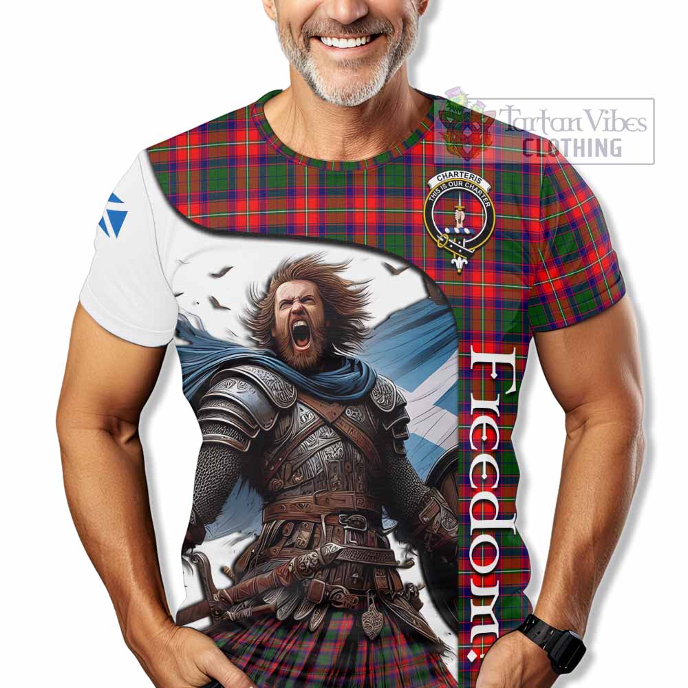 Charteris Crest Tartan T-Shirt Inspired by the Freedom of Scottish Warrior