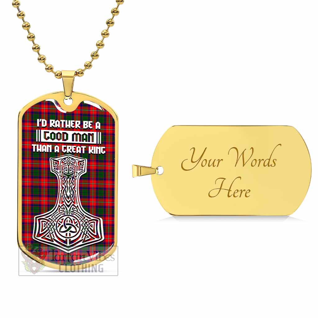 Tartan Vibes Clothing Charteris Tartan Dog Tag Necklace Viking Mjolnir Style