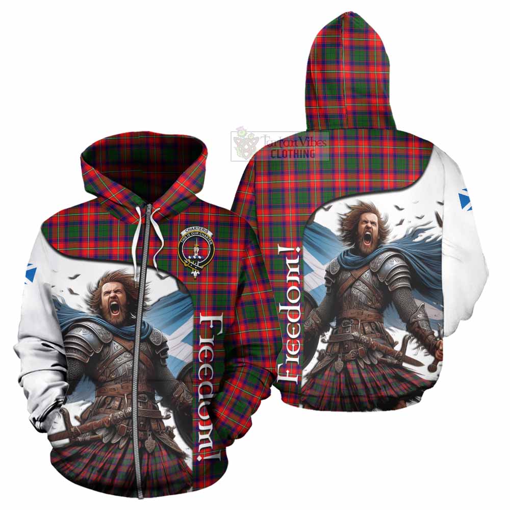 Tartan Vibes Clothing Charteris Crest Tartan Hoodie Inspired by the Freedom of Scottish Warrior