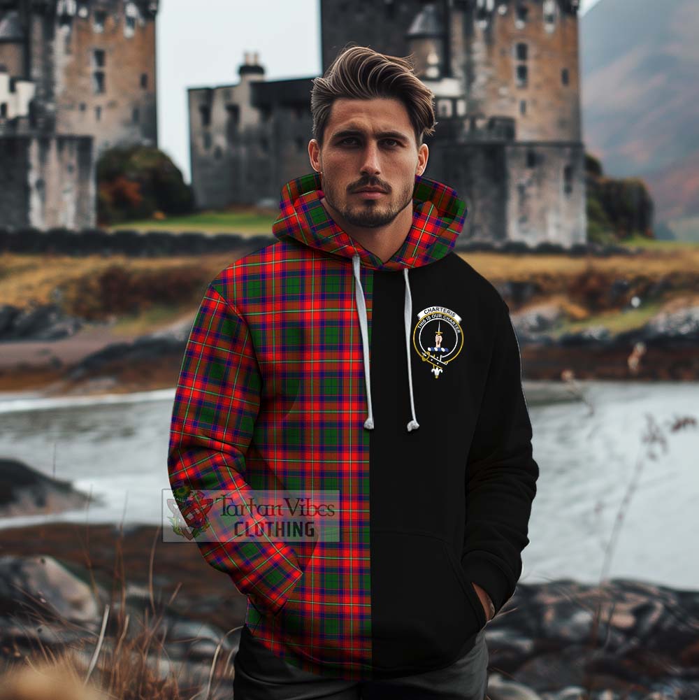 Tartan Vibes Clothing Charteris Tartan Cotton Hoodie with Family Crest and Half Of Me Style