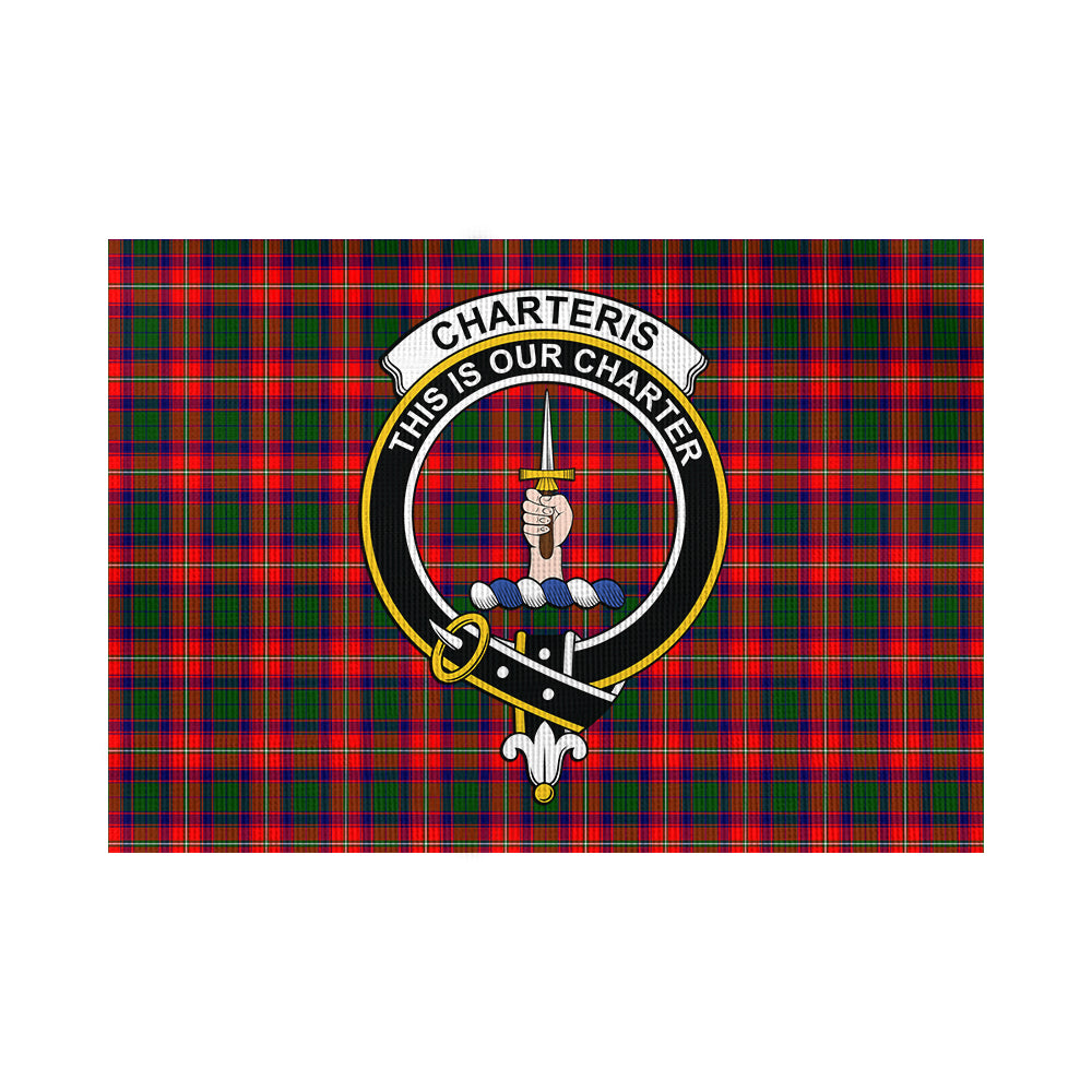 Charteris Tartan Flag with Family Crest - Tartan Vibes Clothing