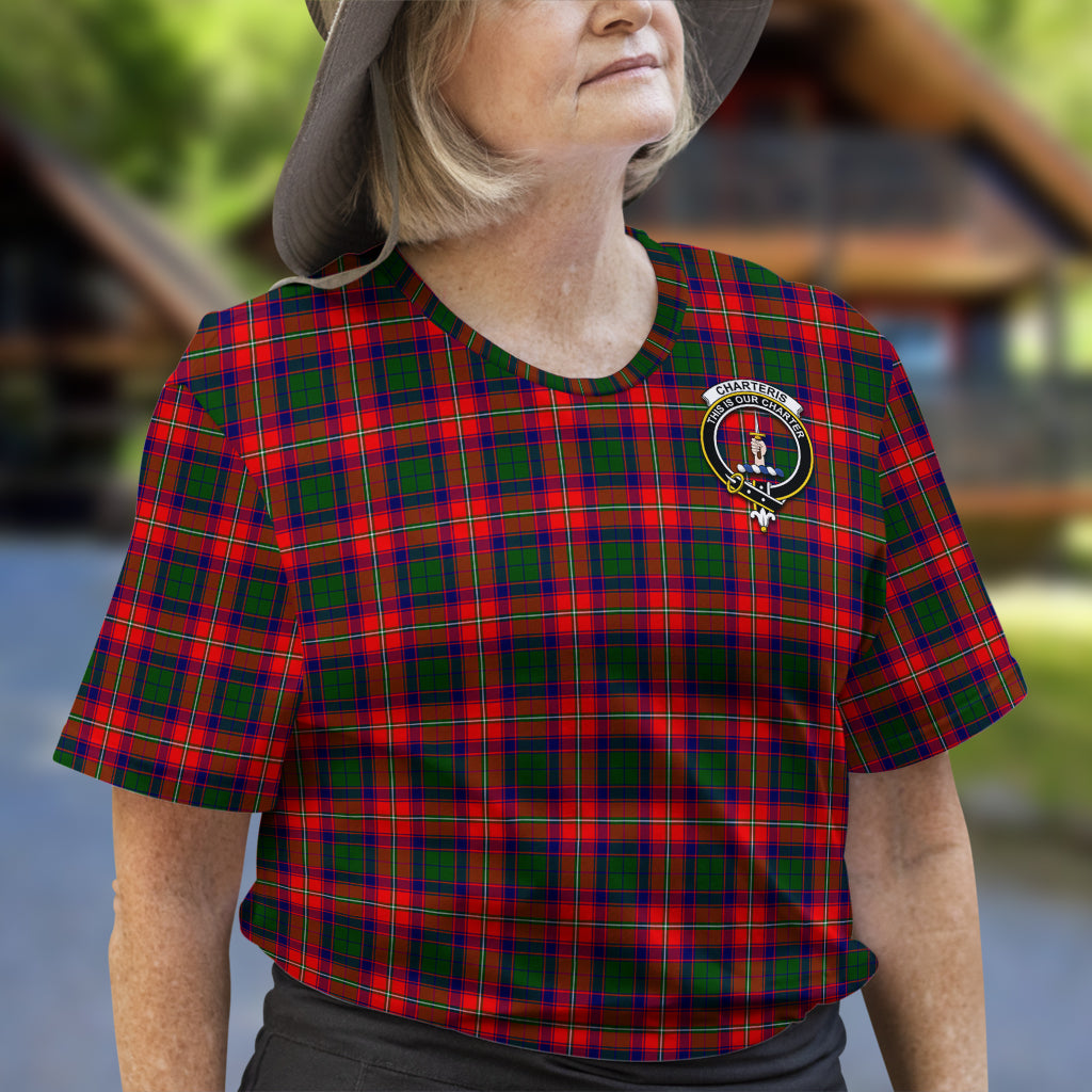 Charteris Tartan T-Shirt with Family Crest - Tartan Vibes Clothing