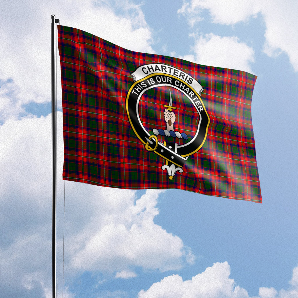 Charteris Tartan Flag with Family Crest House Flag (Horizontal) - Tartan Vibes Clothing