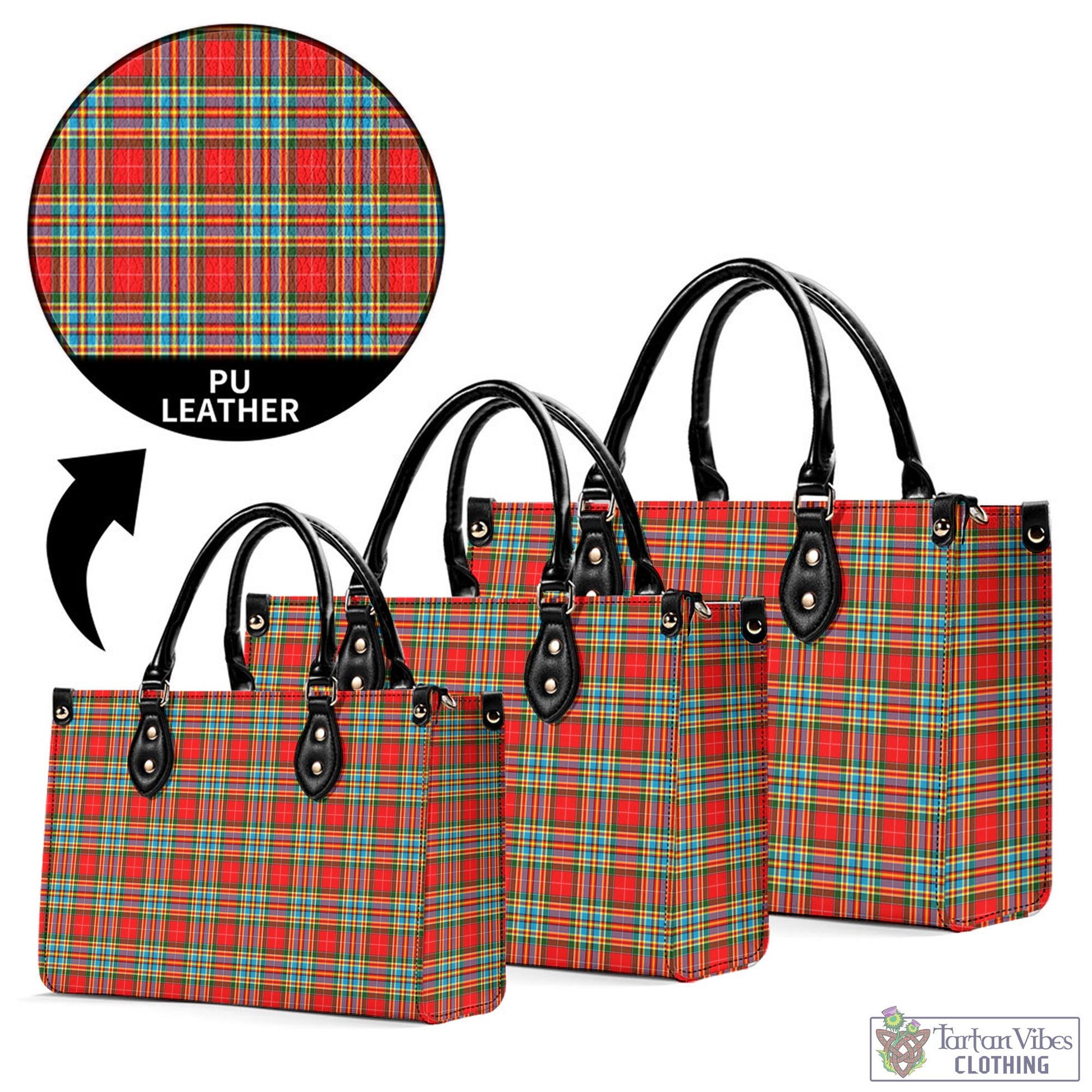 Tartan Vibes Clothing Chattan Tartan Luxury Leather Handbags