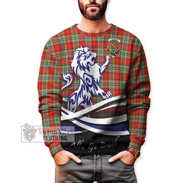 Chattan Tartan Sweatshirt with Alba Gu Brath Regal Lion Emblem