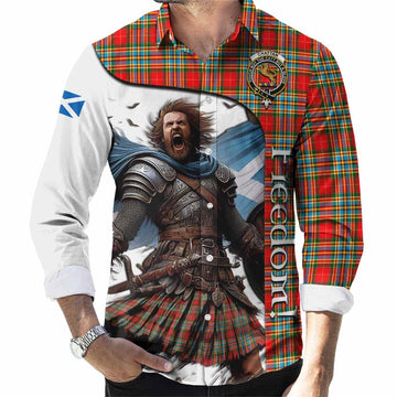 Chattan Crest Tartan Long Sleeve Button Shirt Inspired by the Freedom of Scottish Warrior