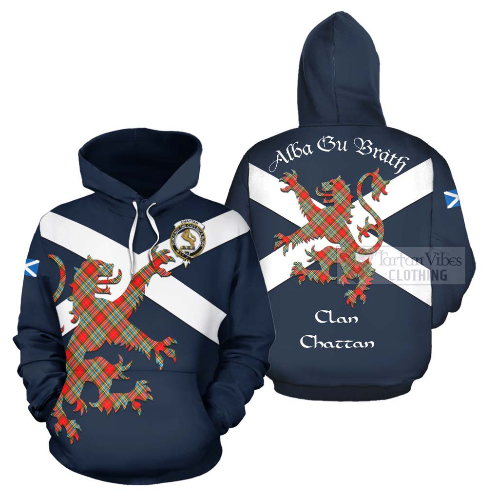 Tartan Vibes Clothing Chattan Tartan Lion Rampant Hoodie – Proudly Display Your Heritage with Alba Gu Brath and Clan Name