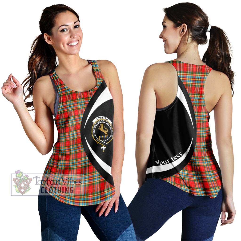 Chattan Tartan Women's Racerback Tanks with Family Crest Circle Style 4XL - Tartan Vibes Clothing