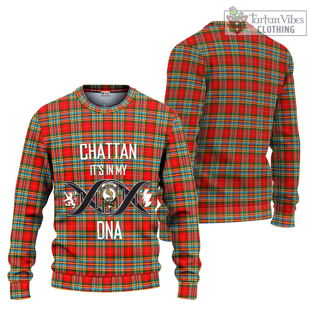 Chattan Tartan Knitted Sweater with Family Crest DNA In Me Style Unisex - Tartanvibesclothing Shop