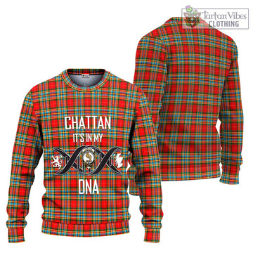 Chattan Tartan Ugly Sweater with Family Crest DNA In Me Style