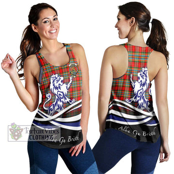 Chattan Tartan Women's Racerback Tanks with Alba Gu Brath Regal Lion Emblem