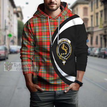 Chattan Tartan Hoodie with Family Crest Circle Style