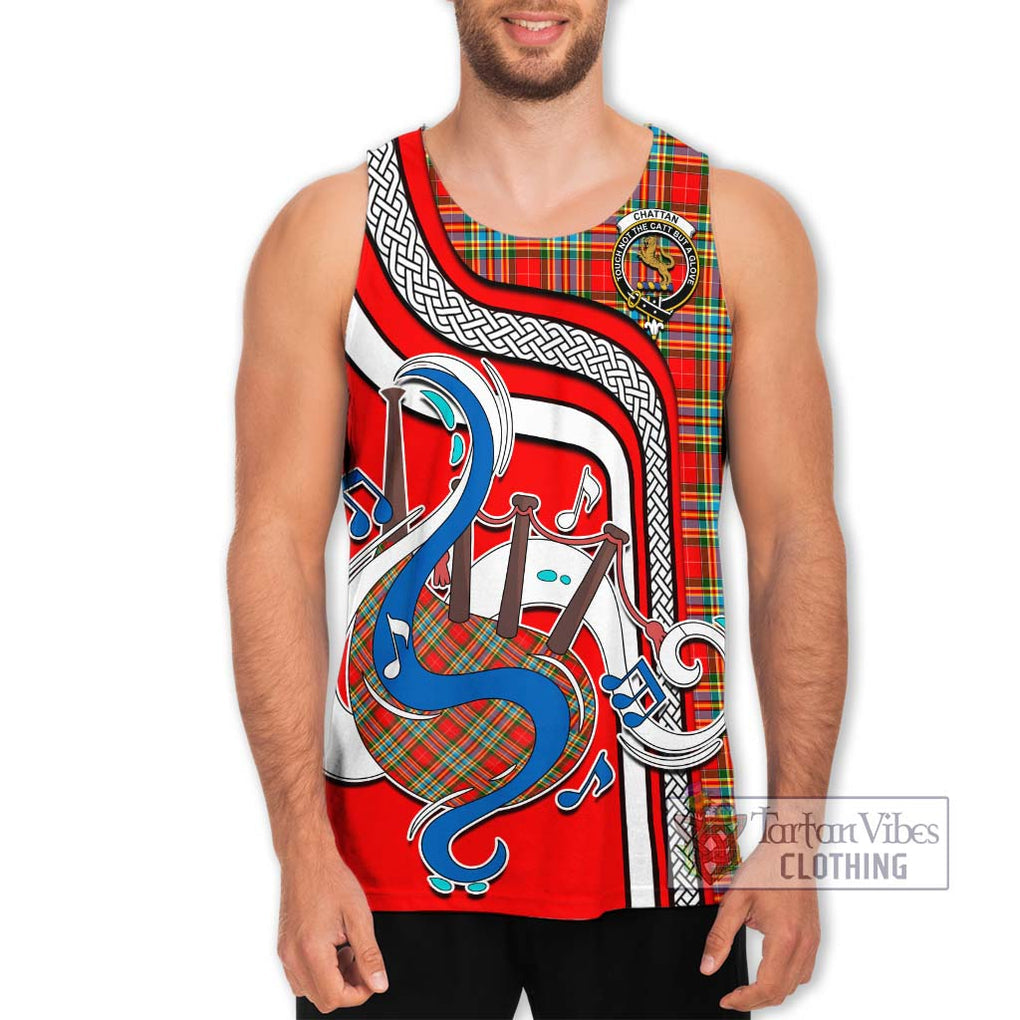 Chattan Tartan Men's Tank Top with Epic Bagpipe Style Men - Tartanvibesclothing Shop