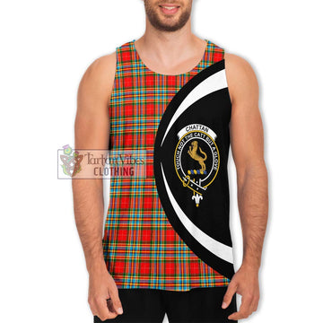 Chattan Tartan Men's Tank Top with Family Crest Circle Style