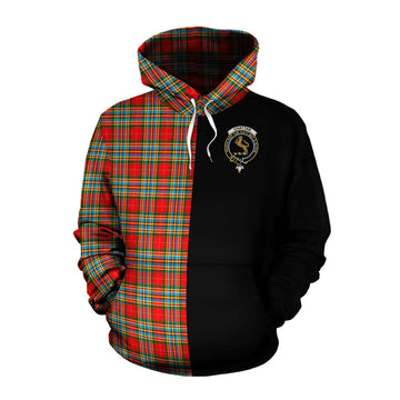 Chattan Tartan Cotton Hoodie with Family Crest and Half Of Me Style