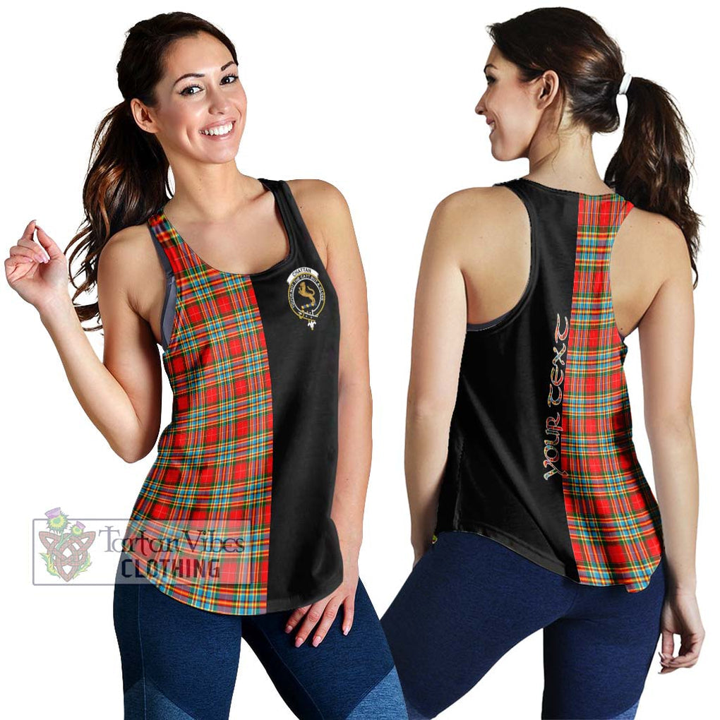 Chattan Tartan Women's Racerback Tanks with Family Crest and Half Of Me Style 4XL - Tartanvibesclothing Shop