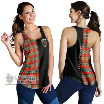 Chattan Tartan Women's Racerback Tanks with Family Crest and Half Of Me Style