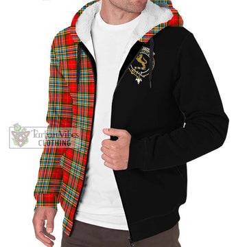 Chattan Tartan Sherpa Hoodie with Family Crest and Half Of Me Style