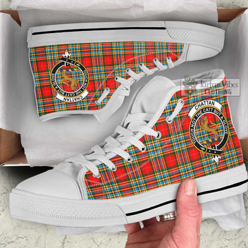 Chattan Tartan High Top Shoes with Family Crest