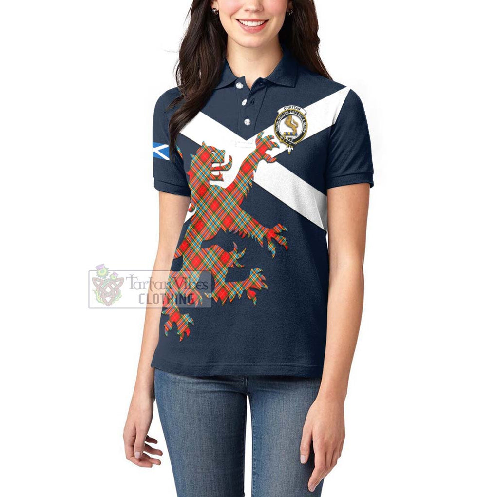 Tartan Vibes Clothing Chattan Tartan Lion Rampant Women's Polo Shirt – Proudly Display Your Heritage with Alba Gu Brath and Clan Name