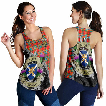 Chattan Tartan Family Crest Women's Racerback Tanks Lion Rampant Royal Thistle Shield Celtic Inspired 4XL - Tartan Vibes Clothing