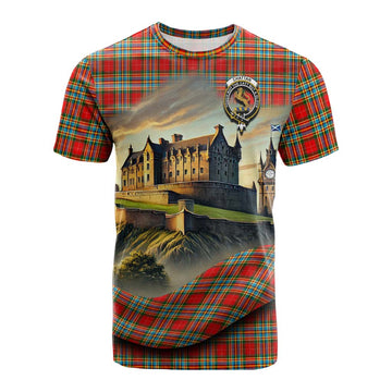 Chattan Tartan Family Crest Cotton T-shirt with Scottish Ancient Castle Style Kid's Shirt - Tartan Vibes Clothing