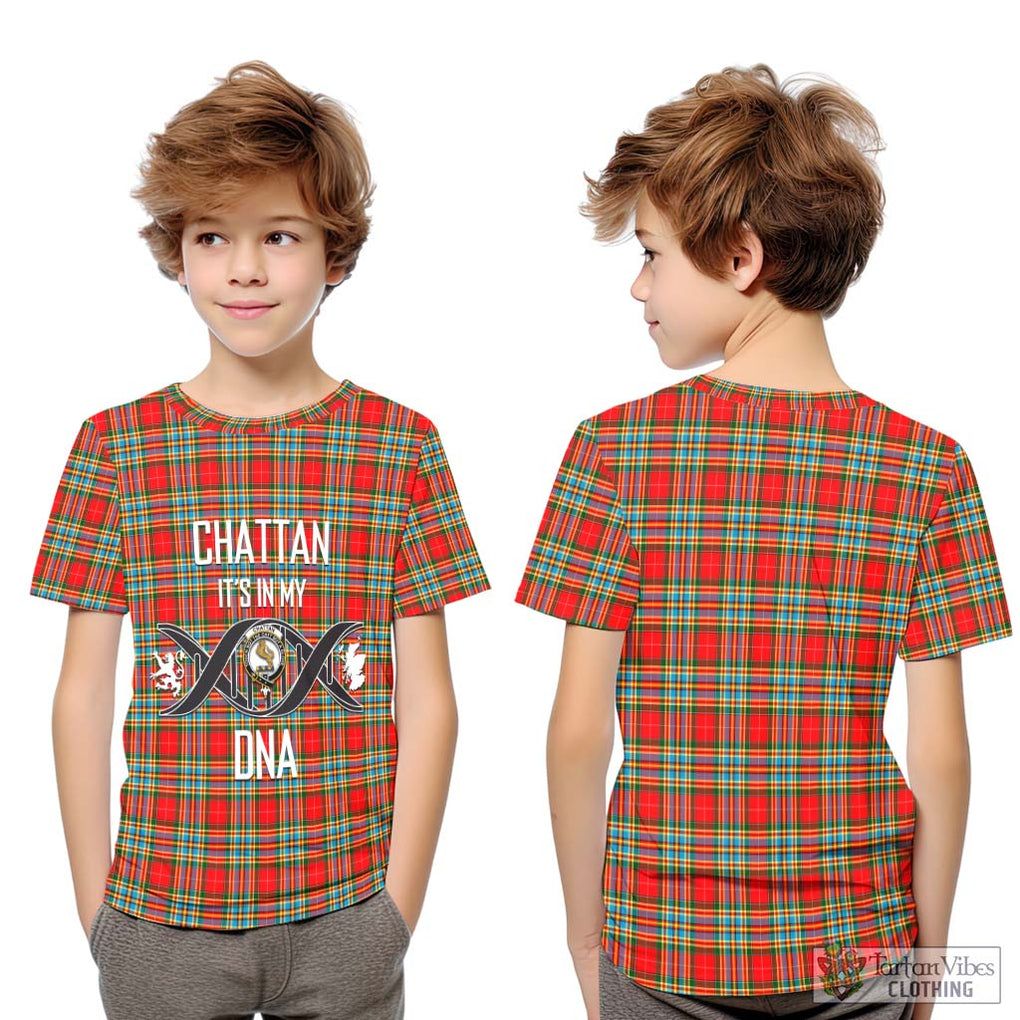 Chattan Tartan Kid T-Shirt with Family Crest DNA In Me Style Youth XL Size14 - Tartanvibesclothing Shop