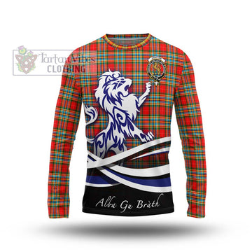 Chattan Tartan Long Sleeve T-Shirt with Alba Gu Brath Regal Lion Emblem