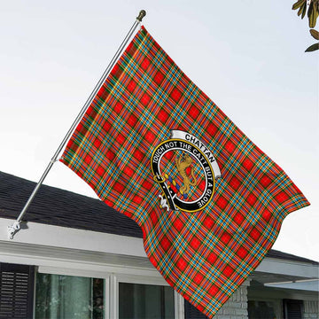 Chattan Tartan House Flag with Family Crest