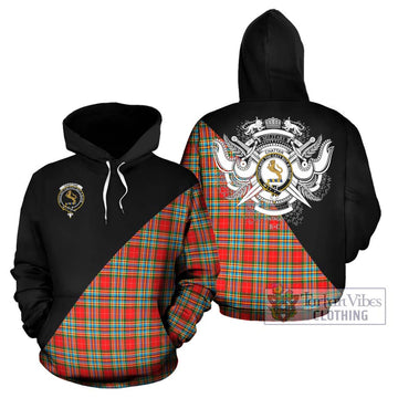 Chattan Tartan Hoodie with Family Crest and Military Logo Style