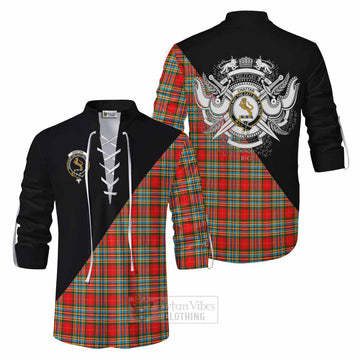 Chattan Tartan Ghillie Kilt Shirt with Family Crest and Military Logo Style