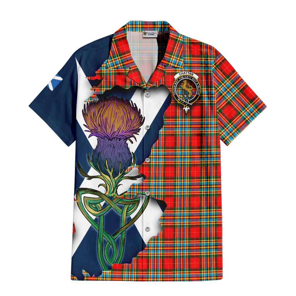Chattan Tartan Family Crest Hawaiian Shirt Scottish Thistle Celtic Inspired Kid - Tartan Vibes Clothing