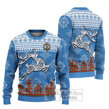 Chattan Clan Christmas Ugly Sweater with Tartan and Celtic Reindeer Style