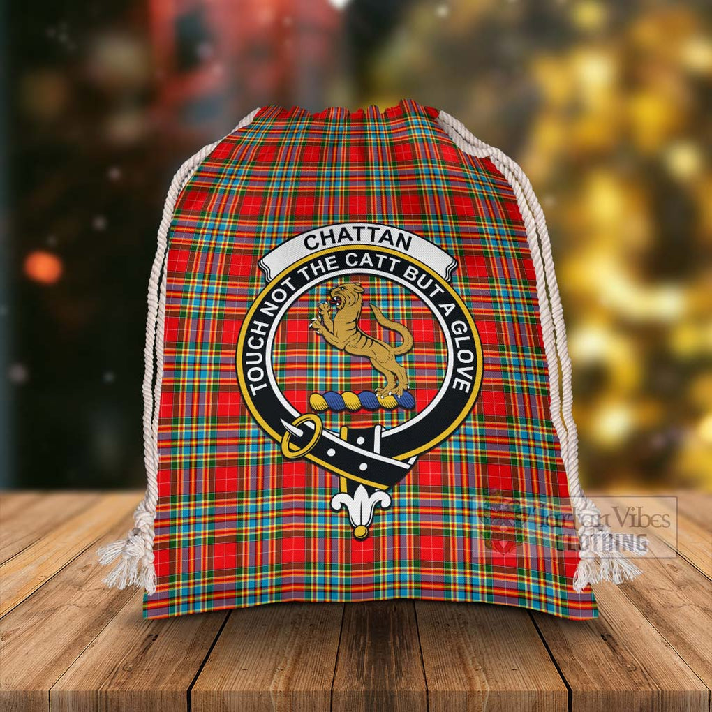 Tartan Vibes Clothing Chattan Tartan Christmas Santa's Bag with Family Crest