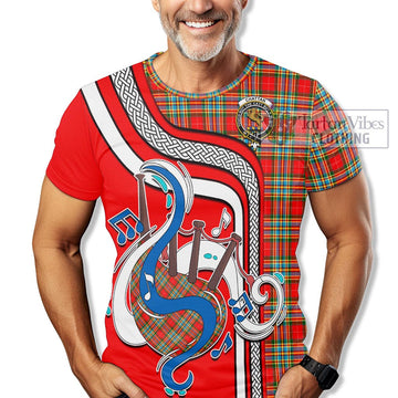 Chattan Tartan T-Shirt with Epic Bagpipe Style