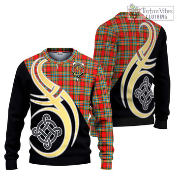 Chattan Tartan Ugly Sweater with Family Crest and Celtic Symbol Style