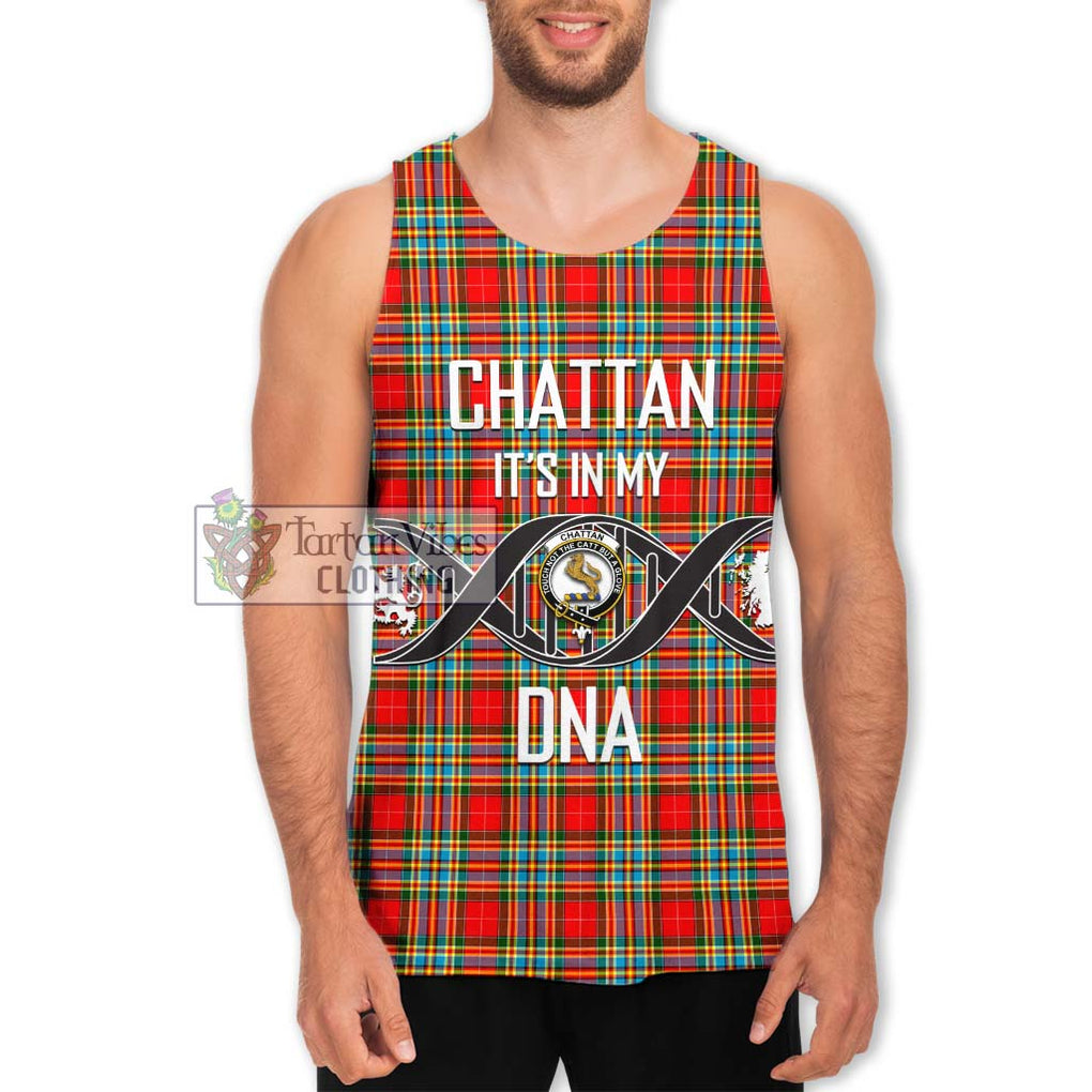 Chattan Tartan Men's Tank Top with Family Crest DNA In Me Style Men - Tartanvibesclothing Shop