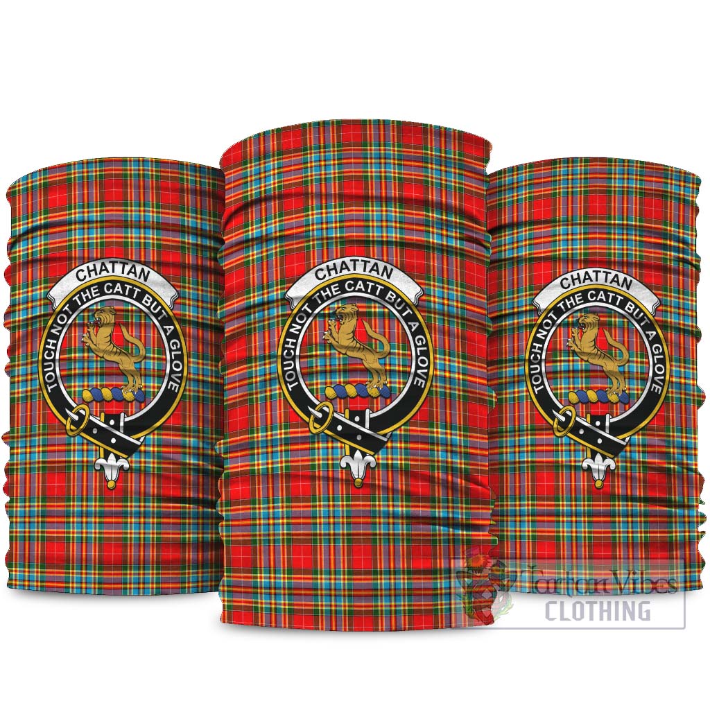 Chattan Tartan Neck Gaiters, Tartan Bandanas, Tartan Head Band with Family Crest