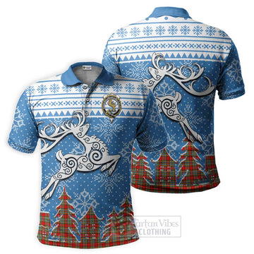 Chattan Clan Christmas Polo Shirt Celtic Reindeer Style