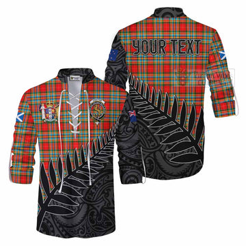 Chattan Crest Tartan Ghillie Kilt Shirt with New Zealand Silver Fern Half Style