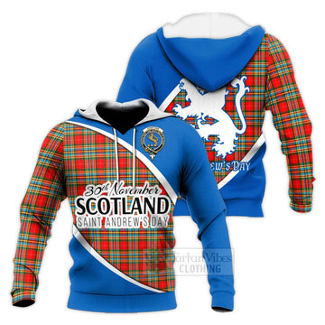 Chattan Family Crest Tartan Knitted Hoodie Celebrate Saint Andrew's Day in Style