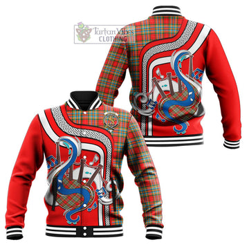 Chattan Tartan Baseball Jacket with Epic Bagpipe Style