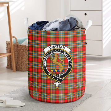 Chattan Tartan Laundry Basket with Family Crest