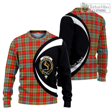 Chattan Tartan Ugly Sweater with Family Crest Circle Style