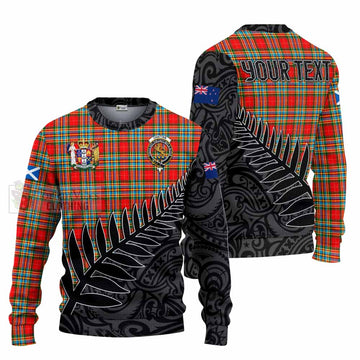 Chattan Crest Tartan Knitted Sweater with New Zealand Silver Fern Half Style