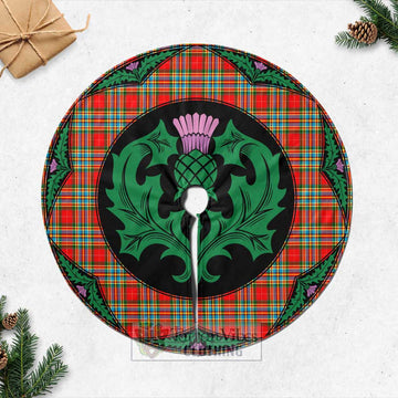 Chattan Tartan Christmas Tree Skirt Scottish Thistle Style