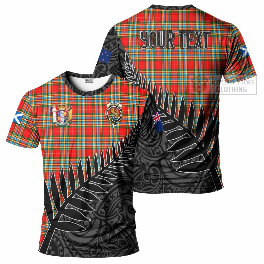 Tartan Vibes Clothing Chattan Crest Tartan T-Shirt with New Zealand Silver Fern Half Style